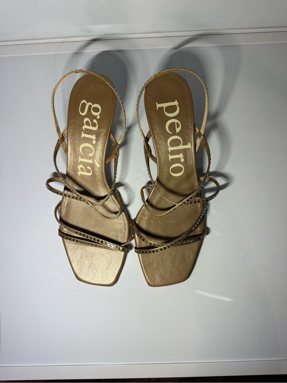Pedro Garcia Women's Metallic Gold Strappy Sandals size7.5